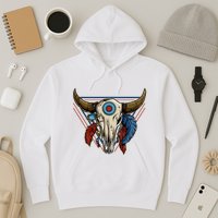 Classic Buffalo Skull Native American Tribe Totem Hoodie