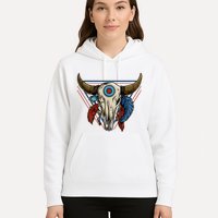 Classic Buffalo Skull Native American Tribe Totem Hoodie
