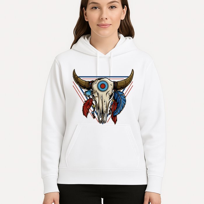 Classic Buffalo Skull Native American Tribe Totem Hoodie