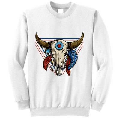 Classic Buffalo Skull Native American Tribe Totem Sweatshirt
