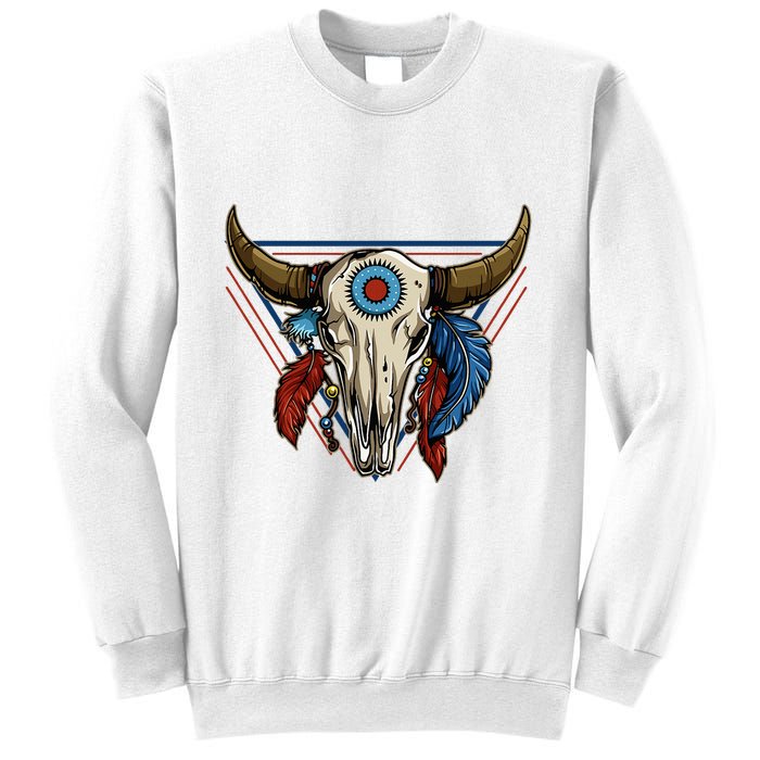 Classic Buffalo Skull Native American Tribe Totem Sweatshirt