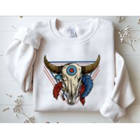 Classic Buffalo Skull Native American Tribe Totem Sweatshirt