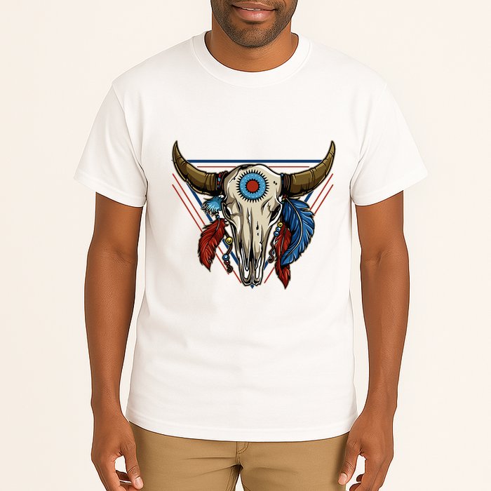Classic Buffalo Skull Native American Tribe Totem Tall T-Shirt