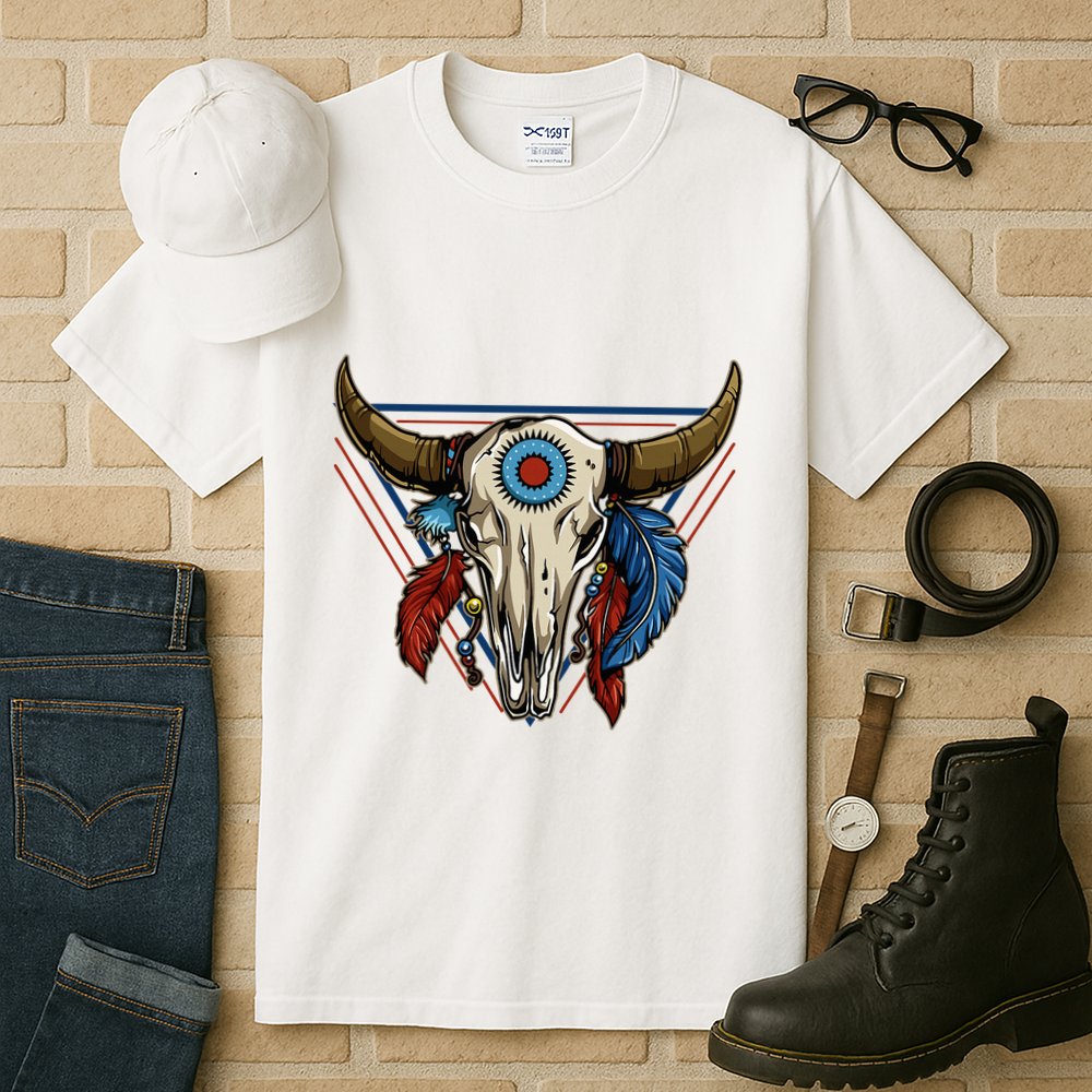Classic Buffalo Skull Native American Tribe Totem Tall T-Shirt
