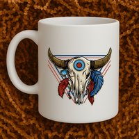Classic Buffalo Skull Native American Tribe Totem Mug