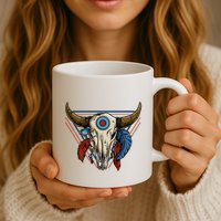 Classic Buffalo Skull Native American Tribe Totem Mug