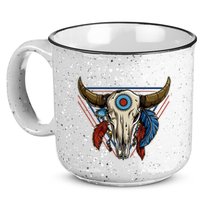 Classic Buffalo Skull Native American Tribe Totem 15oz Campfire Ceramic Mug