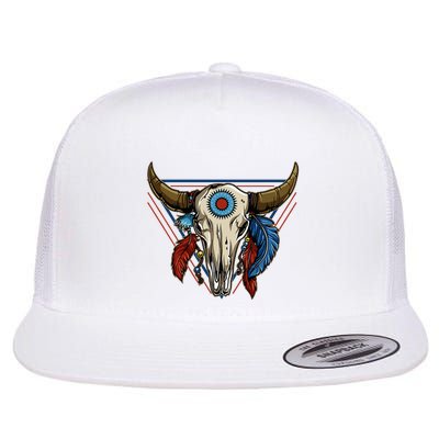 Classic Buffalo Skull Native American Tribe Totem Flatbill Hat