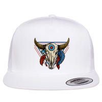Classic Buffalo Skull Native American Tribe Totem Flatbill Hat