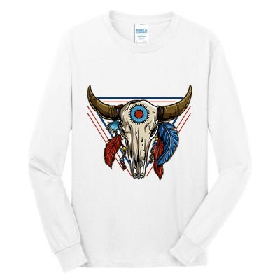 Classic Buffalo Skull Native American Tribe Totem Tall Long Sleeve T-Shirt