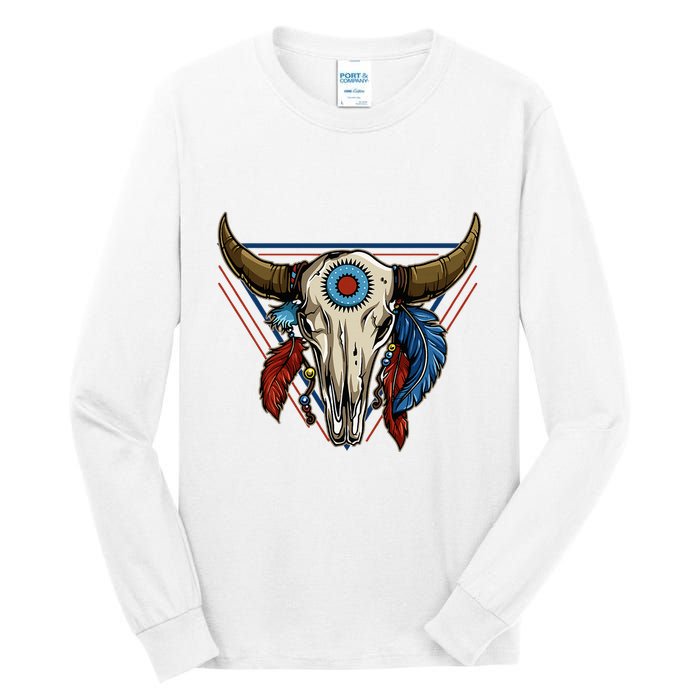 Classic Buffalo Skull Native American Tribe Totem Tall Long Sleeve T-Shirt