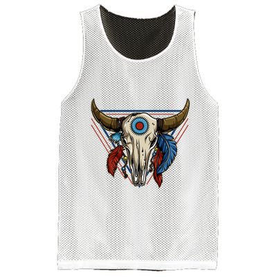 Classic Buffalo Skull Native American Tribe Totem Mesh Reversible Basketball Jersey Tank