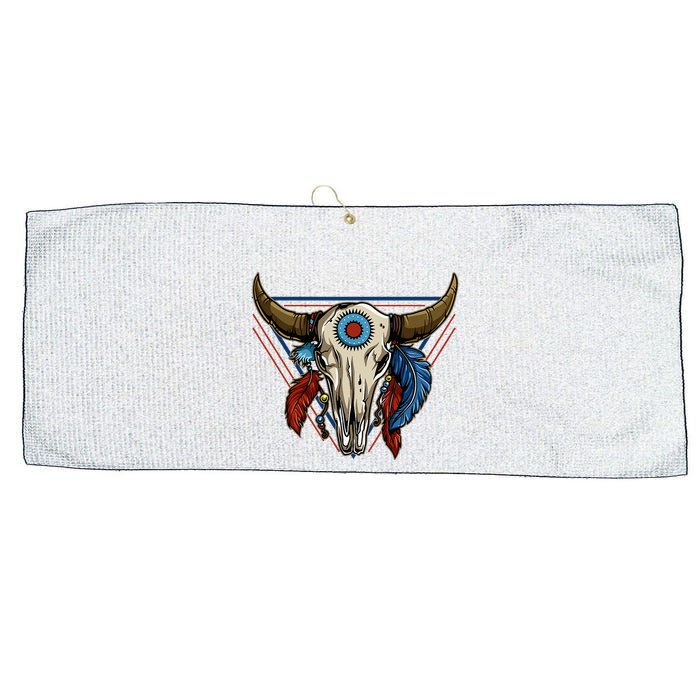 Classic Buffalo Skull Native American Tribe Totem Large Microfiber Waffle Golf Towel