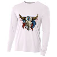 Classic Buffalo Skull Native American Tribe Totem Cooling Performance Long Sleeve Crew