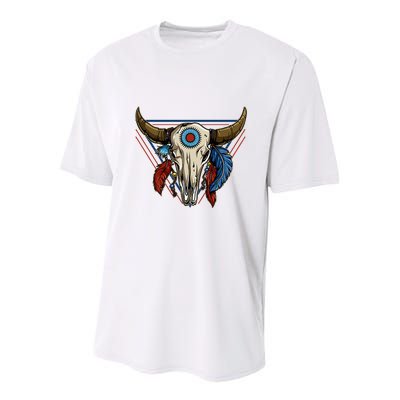 Classic Buffalo Skull Native American Tribe Totem Youth Performance Sprint T-Shirt