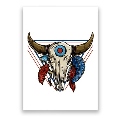 Classic Buffalo Skull Native American Tribe Totem Poster