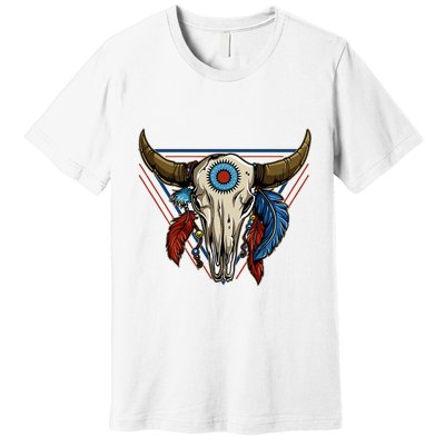 Classic Buffalo Skull Native American Tribe Totem Premium T-Shirt