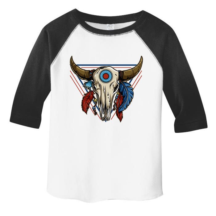 Classic Buffalo Skull Native American Tribe Totem Toddler Fine Jersey T-Shirt
