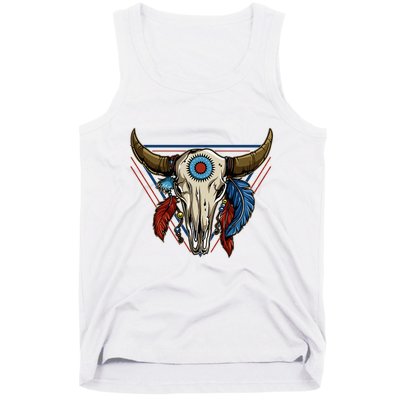 Classic Buffalo Skull Native American Tribe Totem Tank Top
