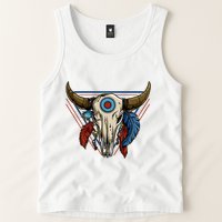 Classic Buffalo Skull Native American Tribe Totem Tank Top