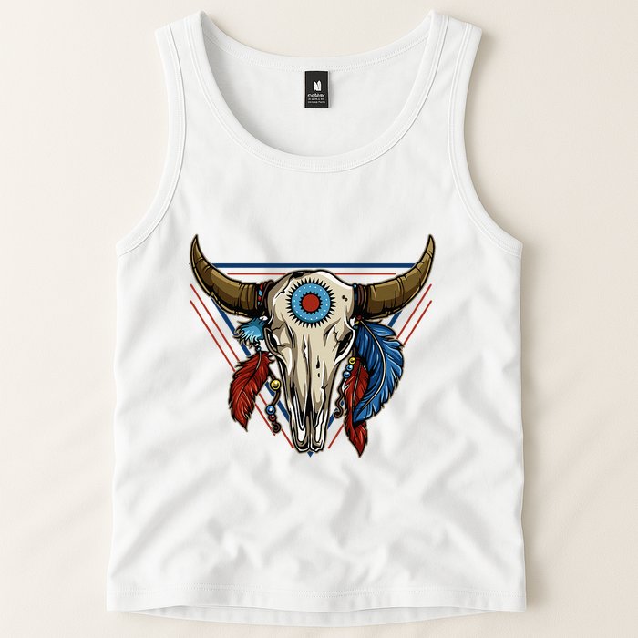 Classic Buffalo Skull Native American Tribe Totem Tank Top