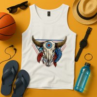 Classic Buffalo Skull Native American Tribe Totem Tank Top