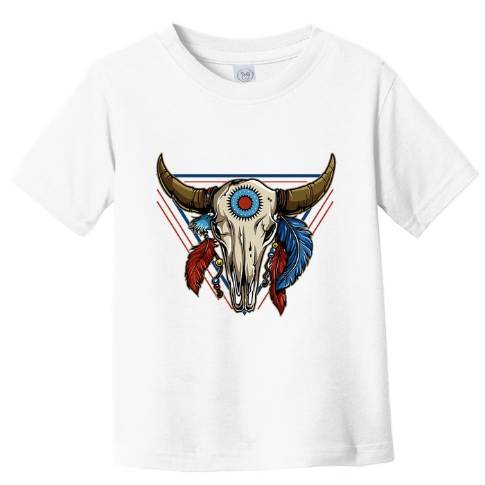 Classic Buffalo Skull Native American Tribe Totem Toddler T-Shirt