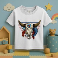 Classic Buffalo Skull Native American Tribe Totem Toddler T-Shirt