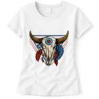 Classic Buffalo Skull Native American Tribe Totem Womens T-Shirt