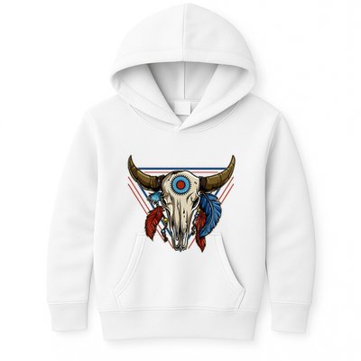 Classic Buffalo Skull Native American Tribe Totem Kids Hoodie