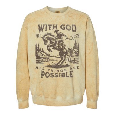 Cowboy Bible Scripture Verse Western Jesus For Faith Colorblast Crewneck Sweatshirt