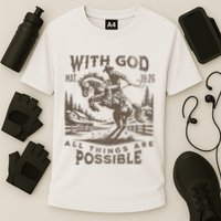 Cowboy Bible Scripture Verse Western Jesus For Faith Cooling Performance Crew T-Shirt