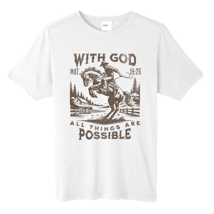 Cowboy Bible Scripture Verse Western Jesus For Faith Tall Fusion ChromaSoft Performance T-Shirt