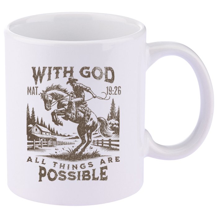 Cowboy Bible Scripture Verse Western Jesus For Faith 11oz C Handle Ceramic Mug