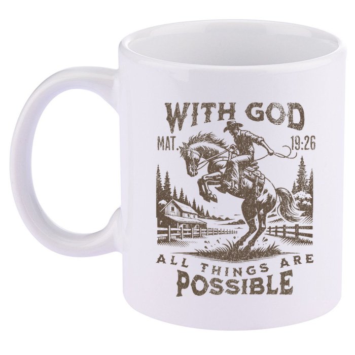Cowboy Bible Scripture Verse Western Jesus For Faith 11oz C Handle Ceramic Mug