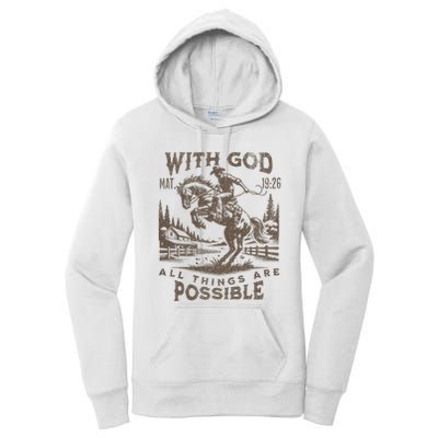 Cowboy Bible Scripture Verse Western Jesus For Faith Women's Pullover Hoodie