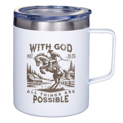 Cowboy Bible Scripture Verse Western Jesus For Faith 12oz Stainless Steel Coffee Mug
