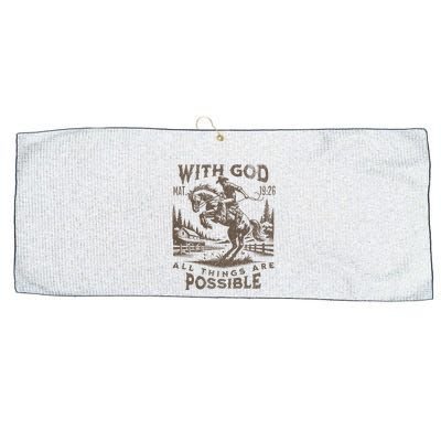 Cowboy Bible Scripture Verse Western Jesus For Faith Large Microfiber Waffle Golf Towel