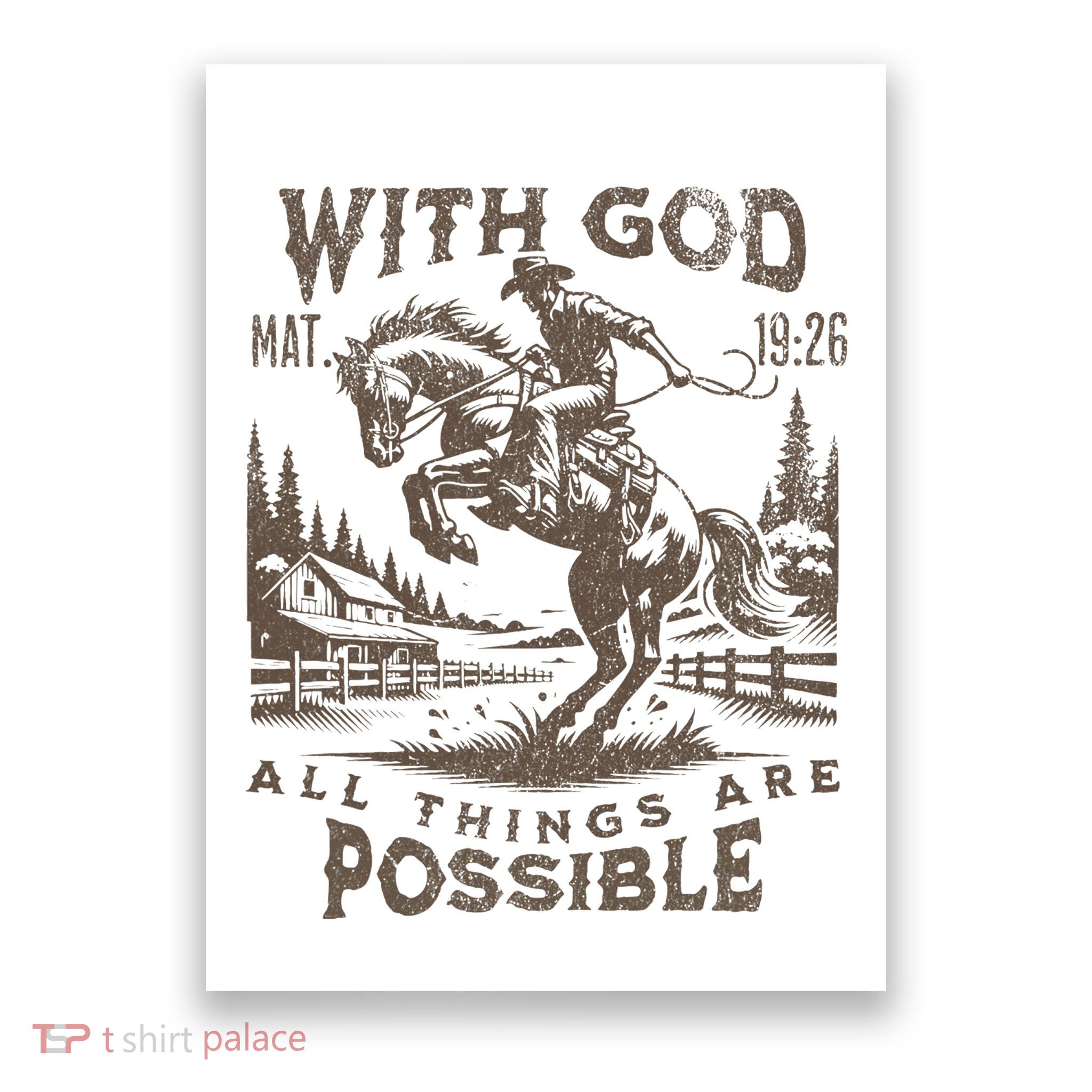 Cowboy Bible Scripture Verse Western Jesus For Faith Poster