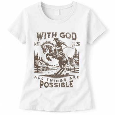 Cowboy Bible Scripture Verse Western Jesus For Faith Womens T-Shirt