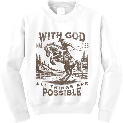 Cowboy Bible Scripture Verse Western Jesus For Faith Kids Sweatshirt