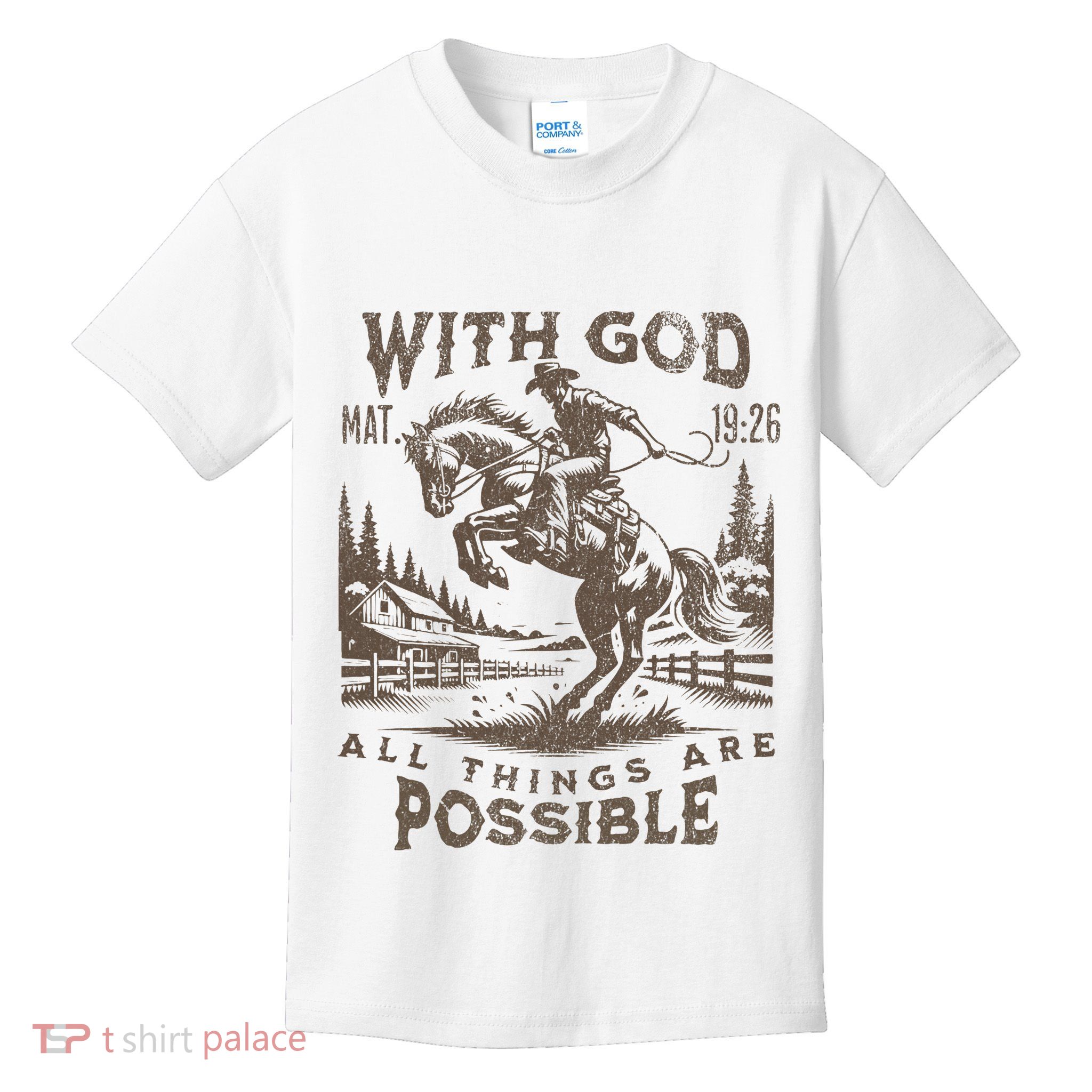 Cowboy Bible Scripture Verse Western Jesus For Faith Kids T-Shirt