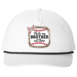 Cute Baseball Sister Thats My Brother Out There Snapback Five-Panel Rope Hat