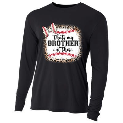 Cute Baseball Sister Thats My Brother Out There Cooling Performance Long Sleeve Crew