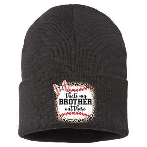 Cute Baseball Sister Thats My Brother Out There Sustainable Knit Beanie