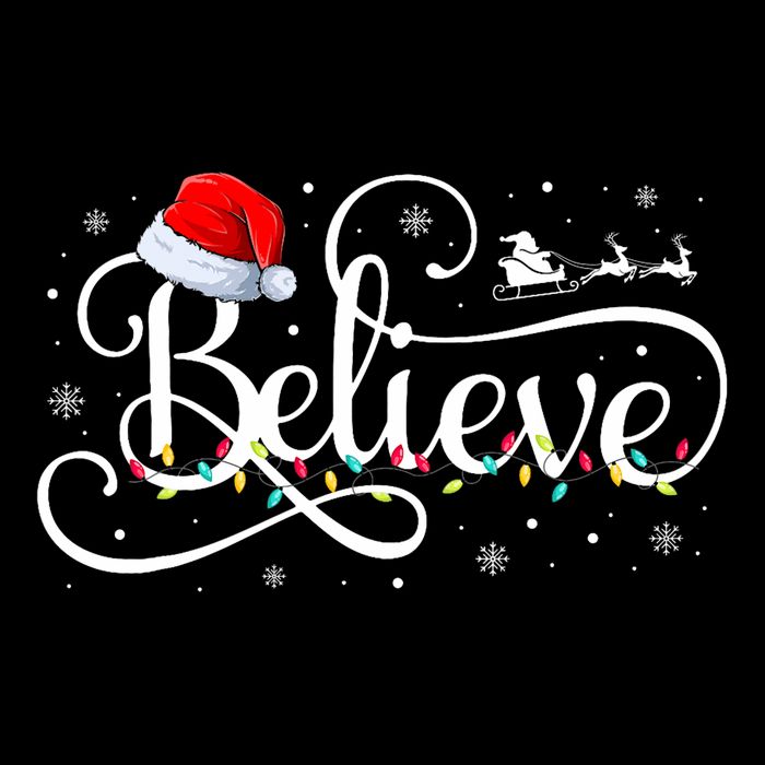 Christmas Believe Santa Claus Funny Family Matching Flexfit Unipanel Trucker Cap
