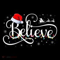 Christmas Believe Santa Claus Funny Family Matching Button