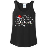 Christmas Believe Santa Claus Funny Family Matching Ladies Essential Tank