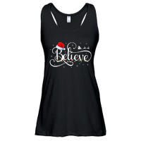 Christmas Believe Santa Claus Funny Family Matching Ladies Essential Flowy Tank