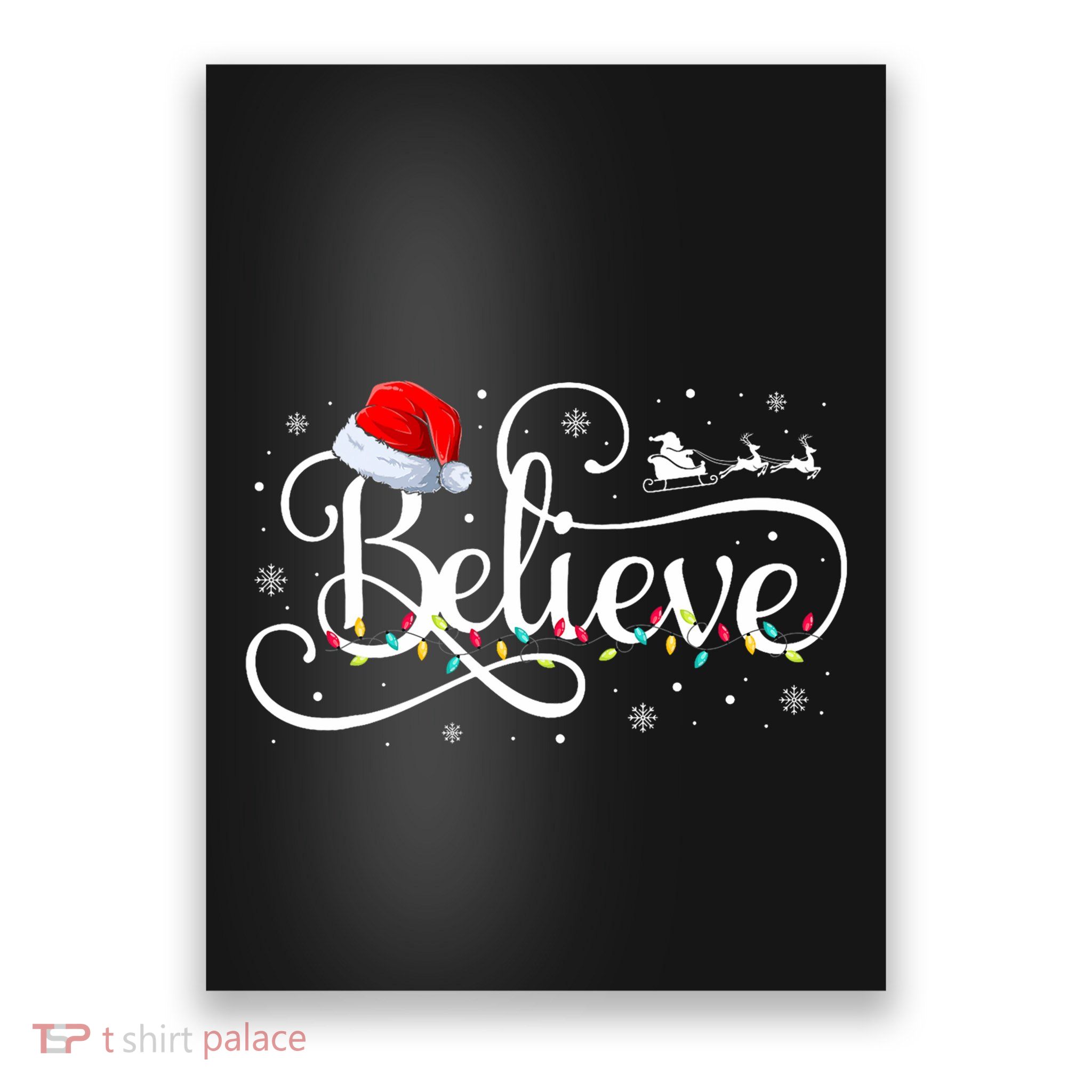 Christmas Believe Santa Claus Funny Family Matching Poster